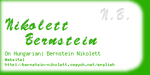 nikolett bernstein business card